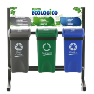punto ecológico 3 canecas