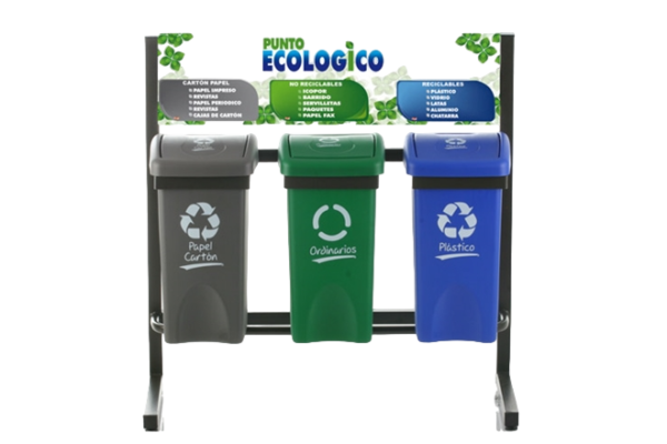 punto ecológico 3 canecas
